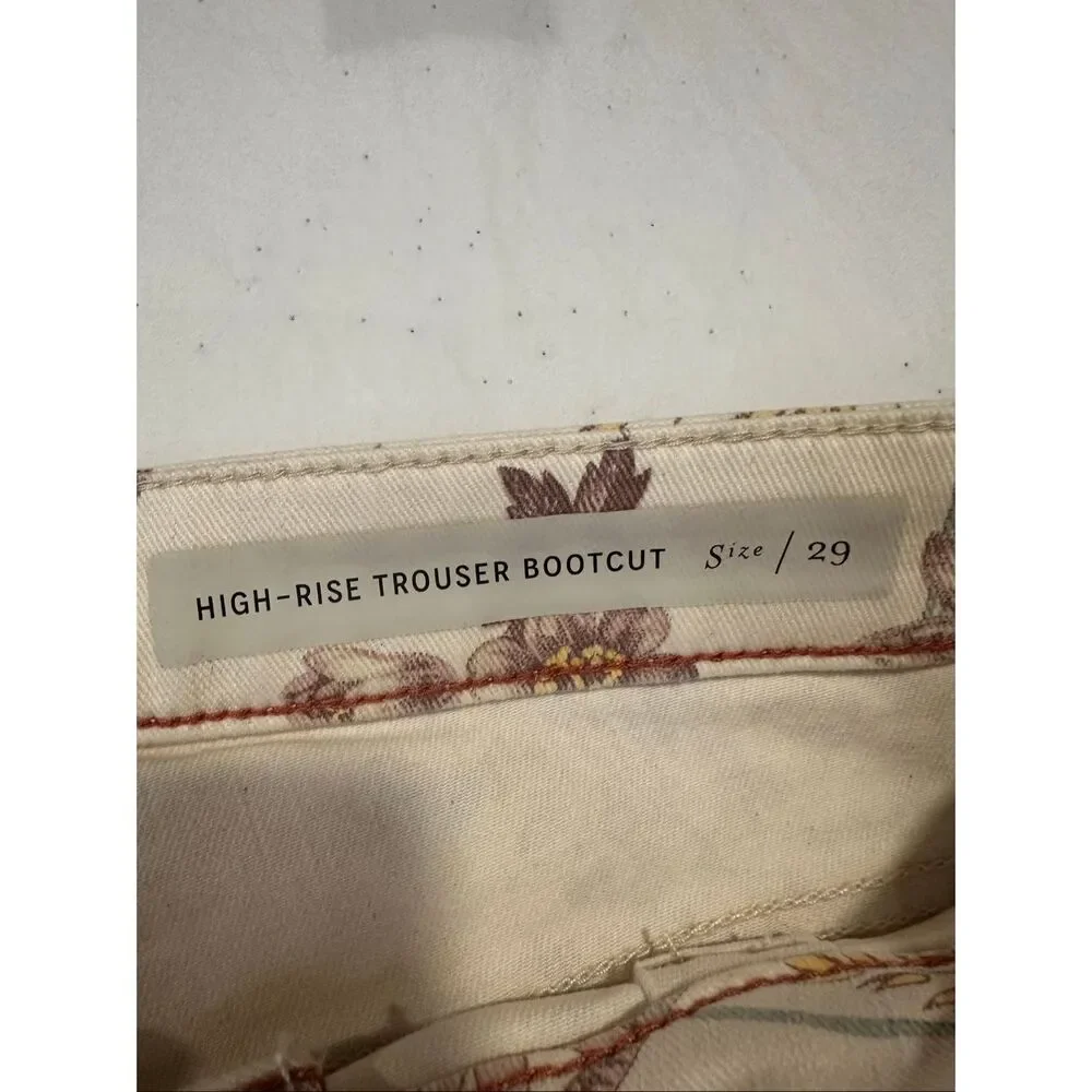Pilcro Anthropologie Floral High Rise Trouser Bootcut Boho Jeans Size 29 NWT
